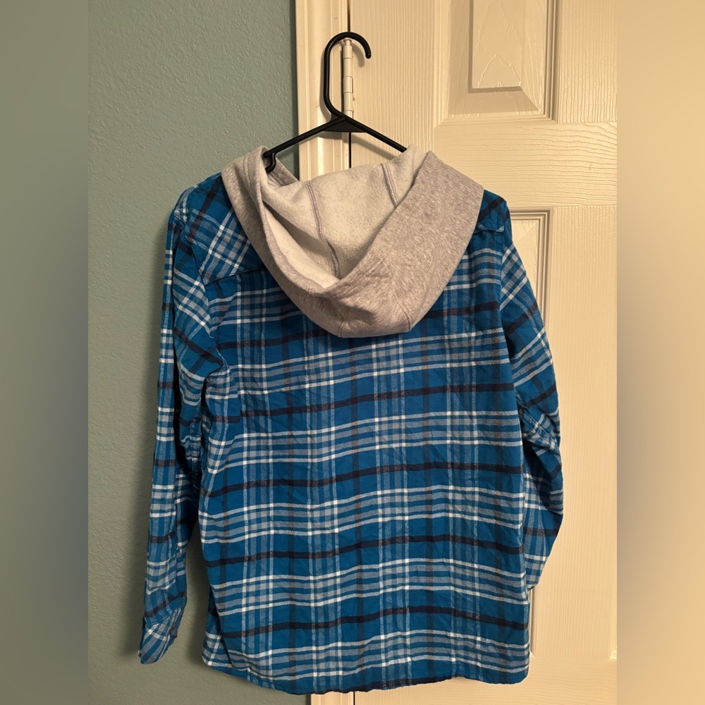 CARHARTT BOY'S LONG-SLEEVE FLANNEL BUTTON-FRONT HOODED SHIRT - Picture 3 of 6